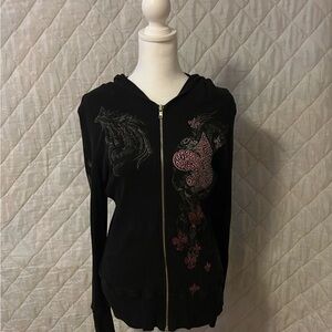 Full Throttle Saloon Sturgis SD Ribbed Lightweight Full Zip Hoodie